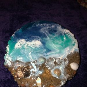 Ocean-Inspired Resin Art Wall Piece